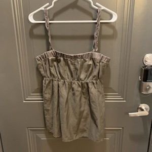 Joie silk braided tank in olive, size small